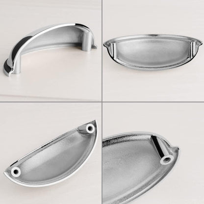 Bin Cup Drawer Pull - Polished Chrome Cabinet Handle, 76Mm / 3 Inch Screw Spacing (10 Pack) for Kitchen Cupboard Bedroom Dresser Bathroom Furniture Door