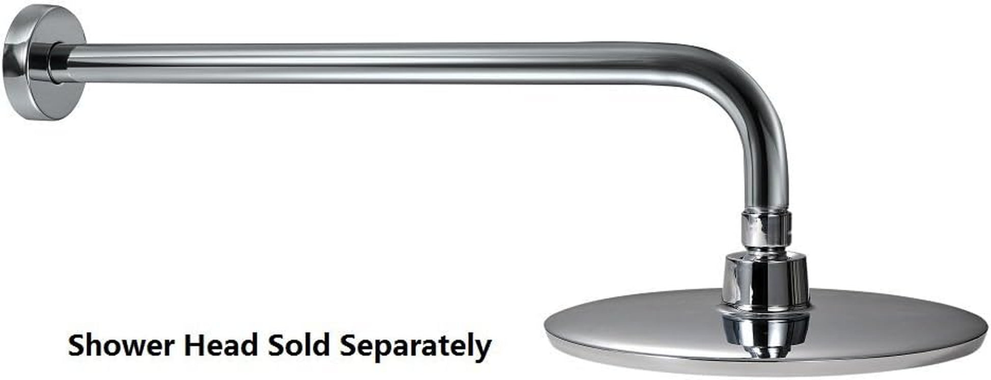 Shower Arm Extension Extra Long Water Outlet PJ1001 with Flange Made of Stainless Steel, Chrome Finish 16 Inches